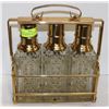 Image 1 : SET OF 3 VINTAGE GLASS LIQUOR DECANTERS WITH TAGS