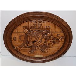 GRETZKY WOOD CARVED WALL PLAQUE