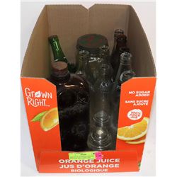 BOX WITH ASSORTED VINTAGE BOTTLES INCLUDING OLD