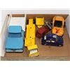 Image 1 : BOX WITH 2 TONKA TRUCKS, VW CAR, RACE CAR