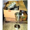 Image 1 : Qty 10 Stainless Steel Ice/Wine Buckets w/ Lids on Pole Base