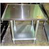 Image 1 : Stainless Steel Edged Work Table w/ Undershelf 2’W x 2'D x 25”H