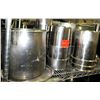Image 3 : Rolling Shelving Unit (w/ bad wheel) & Contents - Stainless Steel Pots & Containers