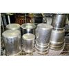 Image 4 : Rolling Shelving Unit (w/ bad wheel) & Contents - Stainless Steel Pots & Containers