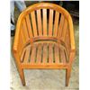 Image 1 : Qty 10 Curved Wooden Chairs w/ Red Cushion Seat