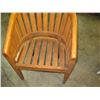 Image 2 : Qty 10 Curved Wooden Chairs w/ Red Cushion Seat