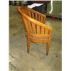 Image 3 : Qty 10 Curved Wooden Chairs w/ Red Cushion Seat