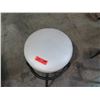 Image 2 : Qty 10 Modern Round White Upholstered Stools w/ Black Metal Base
