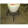 Image 3 : Qty 10 Modern Round White Upholstered Stools w/ Black Metal Base