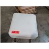 Image 2 : Qty 18 Retro Square White Upholstered Stools w/ Metal Legs