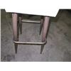 Image 3 : Qty 18 Retro Square White Upholstered Stools w/ Metal Legs