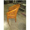 Image 2 : Qty 8 Curved Wooden Chairs w/ Red Cushion Seat