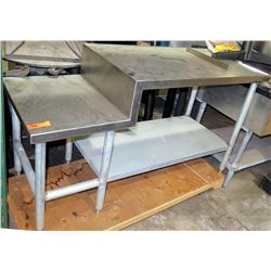 Staggered-Height Stainless Steel Utility Table w/ Undershelf