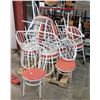 Image 1 : Qty 17 Waymar Round Bistro Chairs w/ White Metal Framer & Upholstered Seat