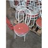 Image 2 : Qty 17 Waymar Round Bistro Chairs w/ White Metal Framer & Upholstered Seat