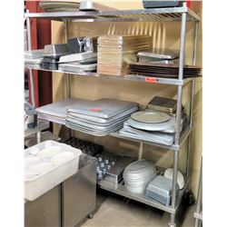 Rolling 3-Tier Shelving Unit w/ Adjustable Metal Shelves (Shelf Only, no contents)