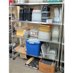 Rolling 3-Tier Shelving Unit w/ Adjustable Metal Shelves (Shelf Only, No Contents)