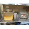 Image 8 : Contents of Shelf: Multiple Plastic Food Storage Containers w/ Lids, Steel Pans, etc