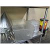 Image 4 : Contents of Shelving Unit:Multiple Plastic Food Storage Containers, Steel Pans, etc