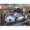 Image 8 : Contents of Shelving Unit:Multiple Plastic Food Storage Containers, Steel Pans, etc