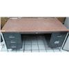 Image 1 : Black Metal Desk w/ 5 Drawers, Steel Legs & Laminate Top 5’W x 30"D x 30”H