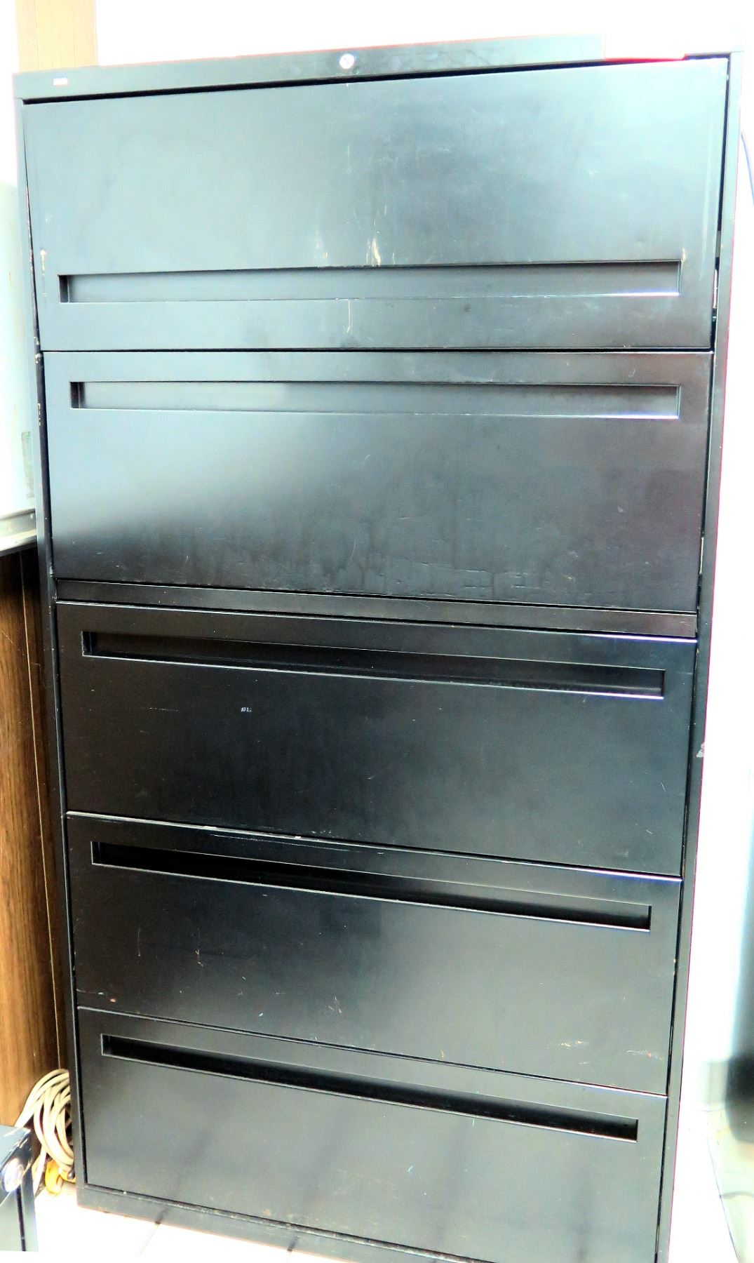 Black Metal 5 Drawer Lateral File Cabinet 67 W X 3 D X 19 5 H