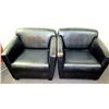 Image 1 : Qty 2 Black Leather-Like Upholstered Club Chairs 39.5”’W x 29.5”D x 27.5”H