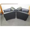Image 2 : Qty 2 Black Leather-Like Upholstered Club Chairs 39.5”’W x 29.5”D x 27.5”H