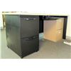 Image 1 : Black Metal Desk w/ 2 Drawers, File Cabinet, White Laminate Top 5’W x 29.5"D x 28.5”H