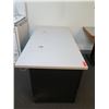 Image 2 : Black Metal Desk w/ 2 Drawers, File Cabinet, White Laminate Top 5’W x 29.5"D x 28.5”H
