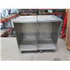 Image 2 : Qty 2 Rolling Stainless Steel Work Table Cabinets w/ Open Front