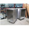 Image 3 : Qty 2 Rolling Stainless Steel Work Table Cabinets w/ Open Front