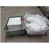 Image 4 : Qty 2 Bins Dishes - Square & Oval Serving Plates & Ramekins