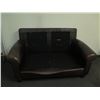 Image 4 : Brown Leather-Like Loveseat w/ 2 Cushions