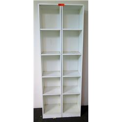 Qty 2 Tall White Shelves w/ 5 Compartments