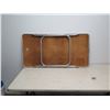 Image 3 : Portable Folding White Plastic Table w/ Metal Legs & Small Metal Table