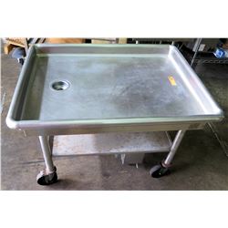 Stainless Steel Rolling Drain Tray w/ Edge Guard & Undershelf