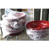 Image 1 : Qty 9 Red Black Lacquer Bowl Lids