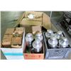 Image 1 : Qty 7 Stainless Steel Carafes, Porcelain Tea Pots w/ Strainers, etc