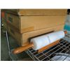 Image 4 : Qty 3 White Cutting Boards & Wood w/ Marble Rolling Pin