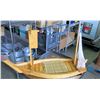 Image 1 : Decorative Wood & Bamboo Boat w/ Netting