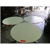 Image 2 : Qty 3 Round Tables w/ Metal Pedestal Base