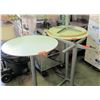 Image 1 : Qty 3 Round Tables w/ Metal Pedestal Base + 1 Extra Base