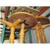 Image 2 : Qty 4 Small Round Wooden Tables w/ Pedestal Base
