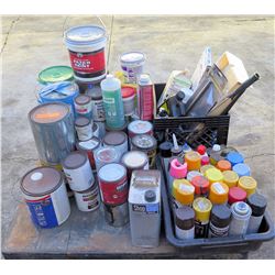 Pallet Misc Paint - Gallons, Spray Cans, Thinner, Spackling,  etc