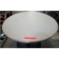 Qty 3 Round Stone Tables on Metal Pedestal Base 48" x 30"H