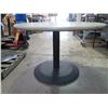 Image 2 : Qty 3 Round Stone Tables on Metal Pedestal Base 48" x 30"H