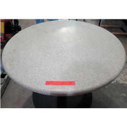 Qty 3 Round Stone Tables on Metal Pedestal Base 40" x 30"H