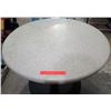 Image 1 : Qty 3 Round Stone Tables on Metal Pedestal Base 40" x 30"H