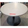 Image 1 : Qty 3 Round Stone Tables on Metal Pedestal Base 40" x 30"H